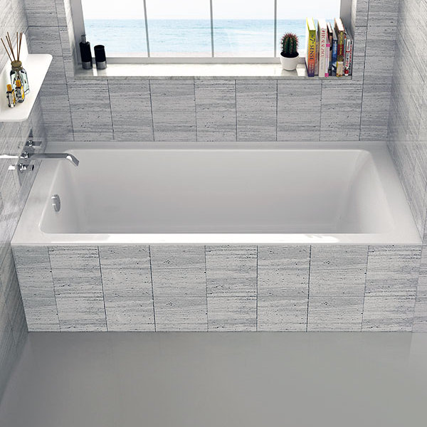 Fine Fixtures Alcove 60" x 30" Drop in Soaking Fiberglass Bathtub & Reviews Wayfair